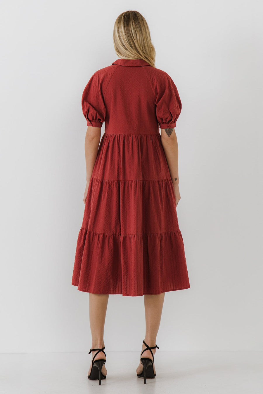 FREE THE ROSES - Stripe Texture Midi Dress - DRESSES available at Objectrare