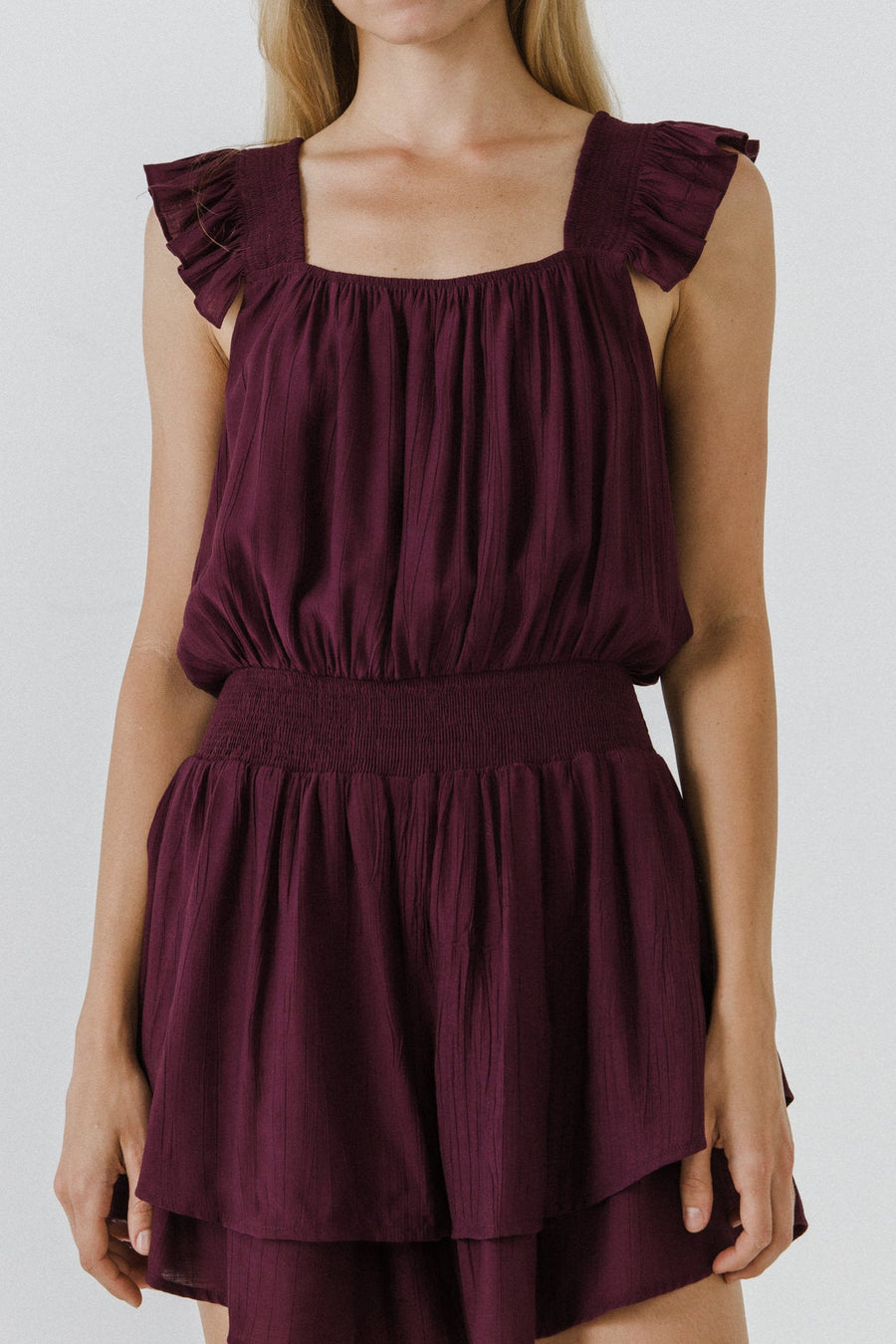 FREE THE ROSES - Ruffled Hem Romper - ROMPERS available at Objectrare