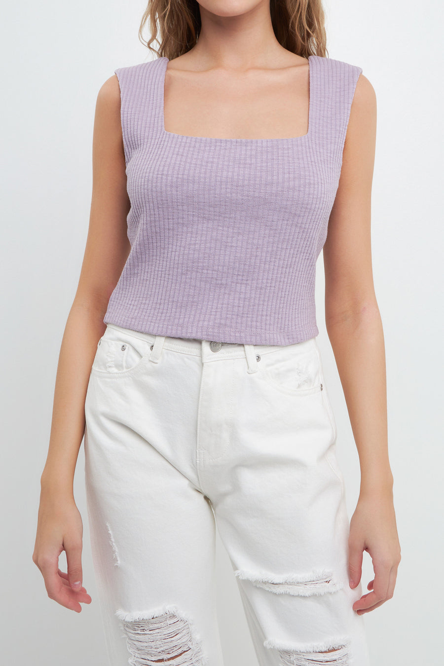 Fitted Knit Cropped Tank Top