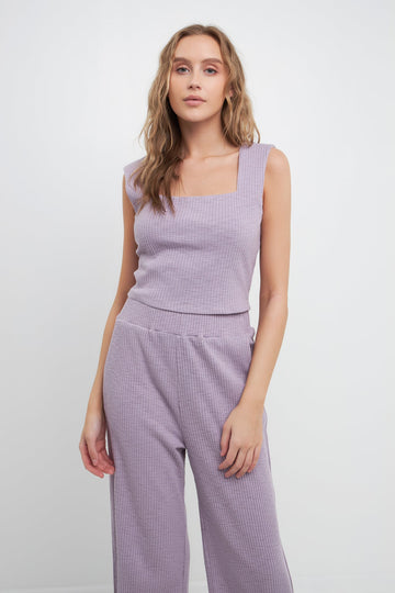 FREE THE ROSES - Fitted Knit Cropped Tank Top - CAMI TOPS & TANK available at Objectrare