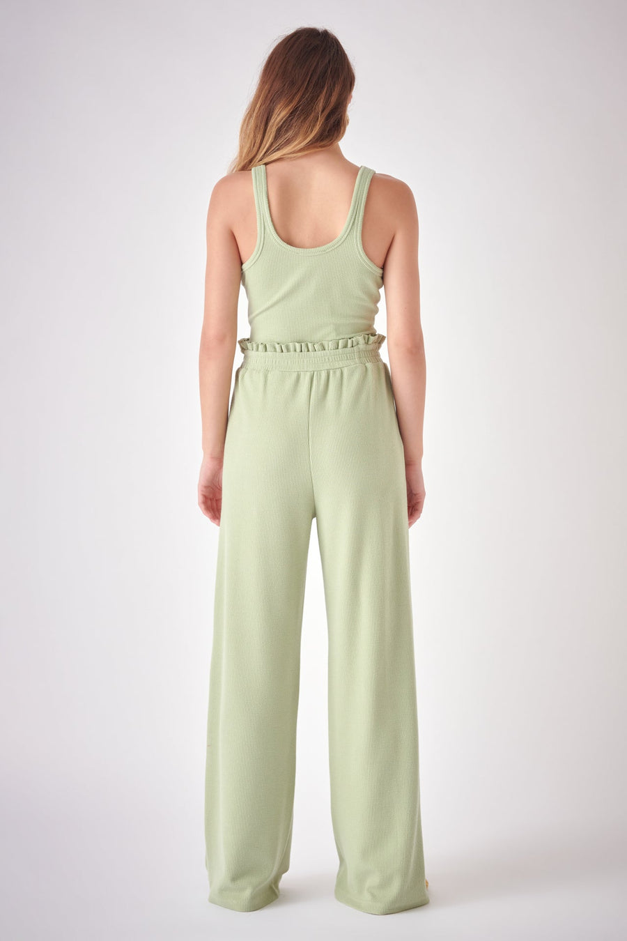 FREE THE ROSES - Ruffled Wide Knit Pants - PANTS available at Objectrare