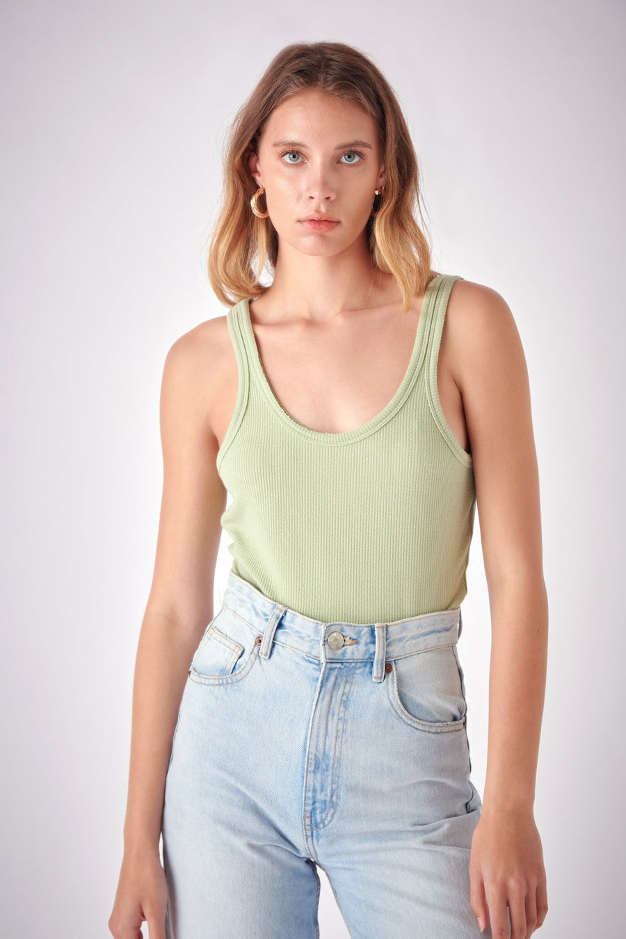 FREE THE ROSES - Raw Edge Tank Top - TOPS available at Objectrare