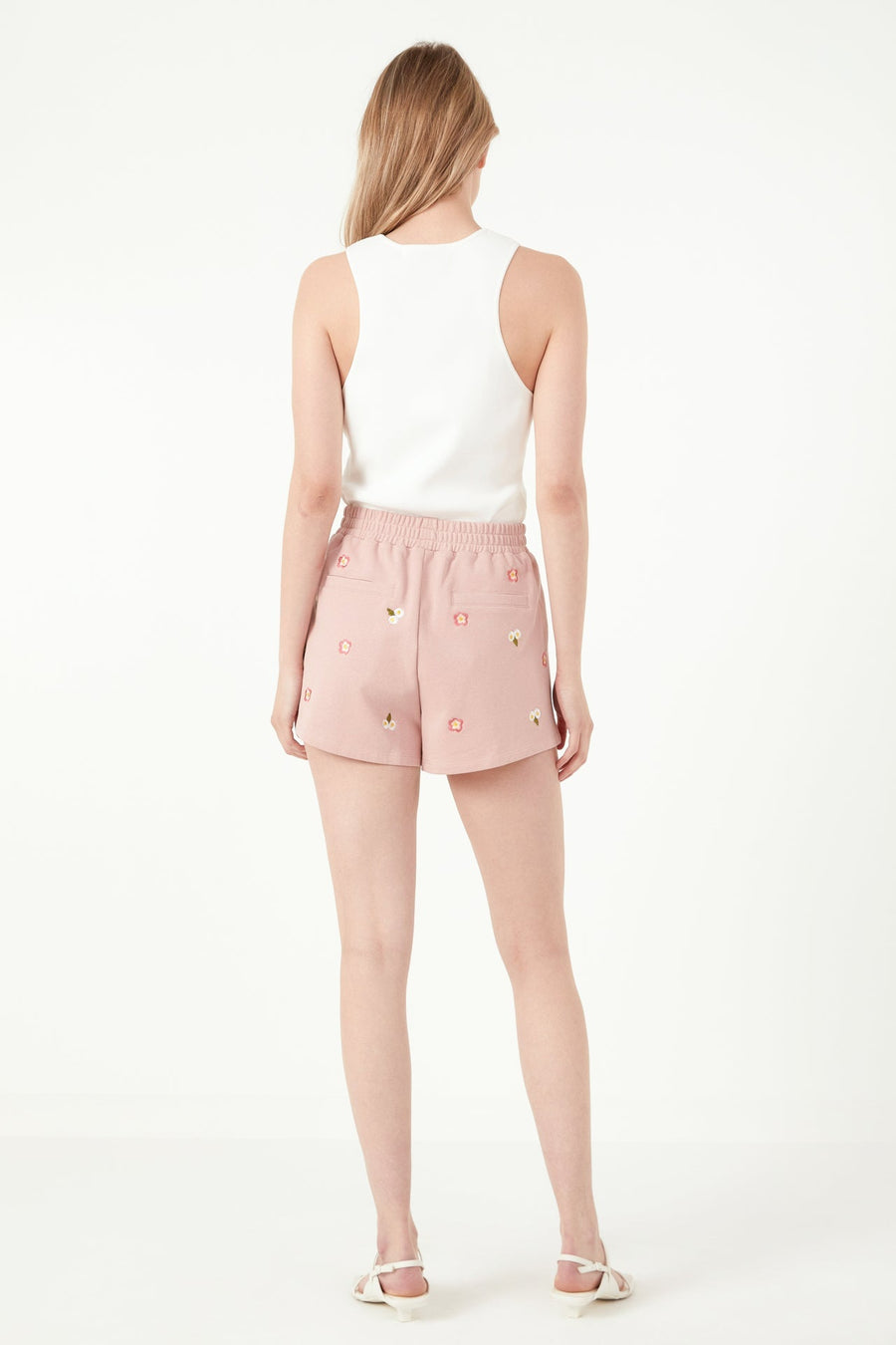 FREE THE ROSES - Floral Embroidered Shorts - SHORTS available at Objectrare