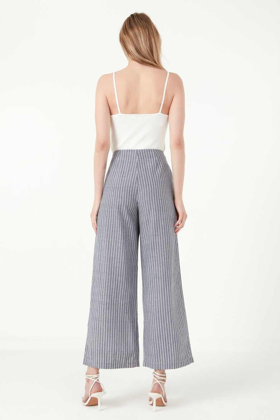 FREE THE ROSES - Striped Lace-up Pants - PANTS available at Objectrare