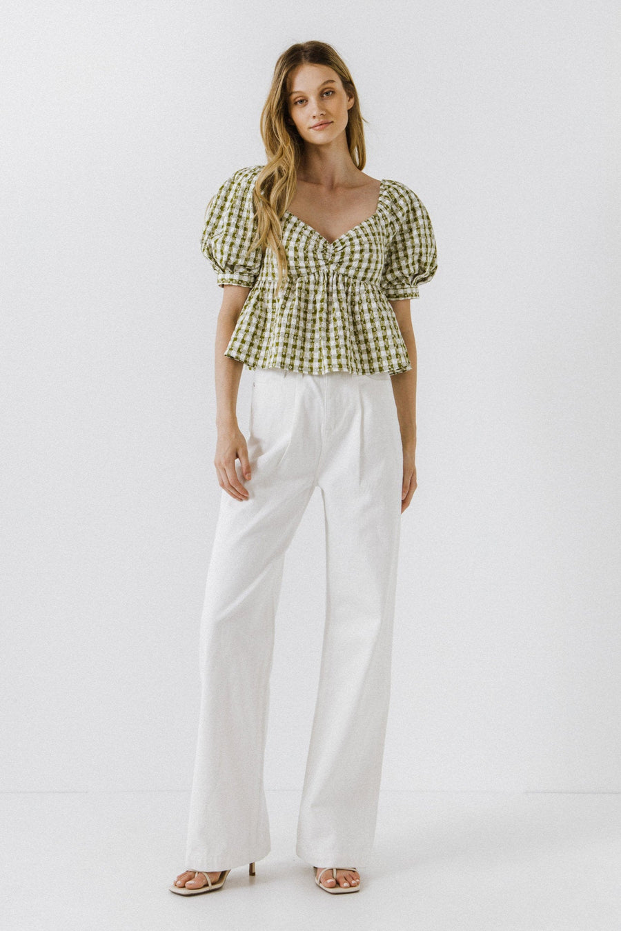 FREE THE ROSES - Gingham Check Top with Embroidery - TOPS available at Objectrare