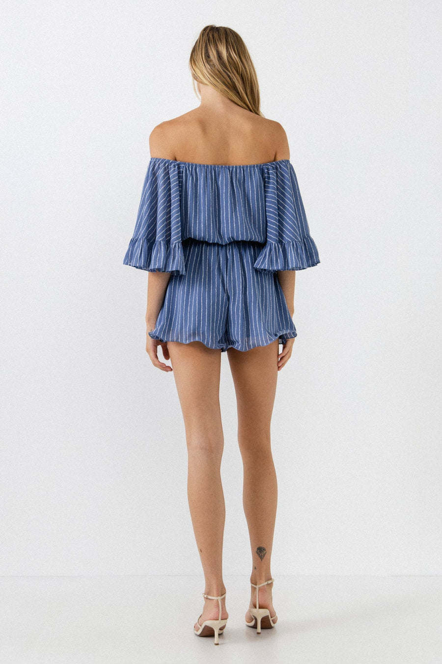 FREE THE ROSES - Flowy Stripe Romper - ROMPERS available at Objectrare