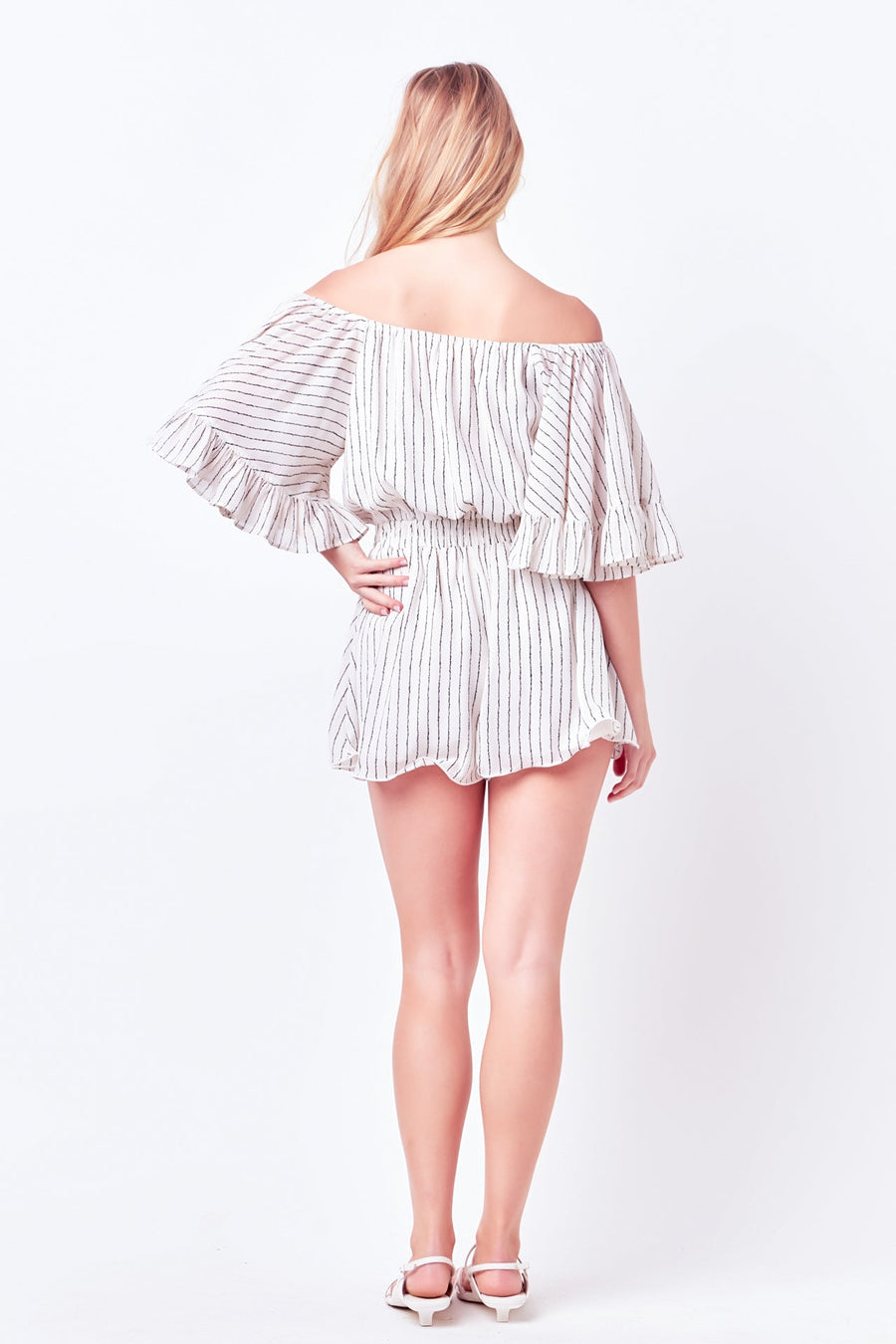 FREE THE ROSES - Flowy Stripe Romper - ROMPERS available at Objectrare