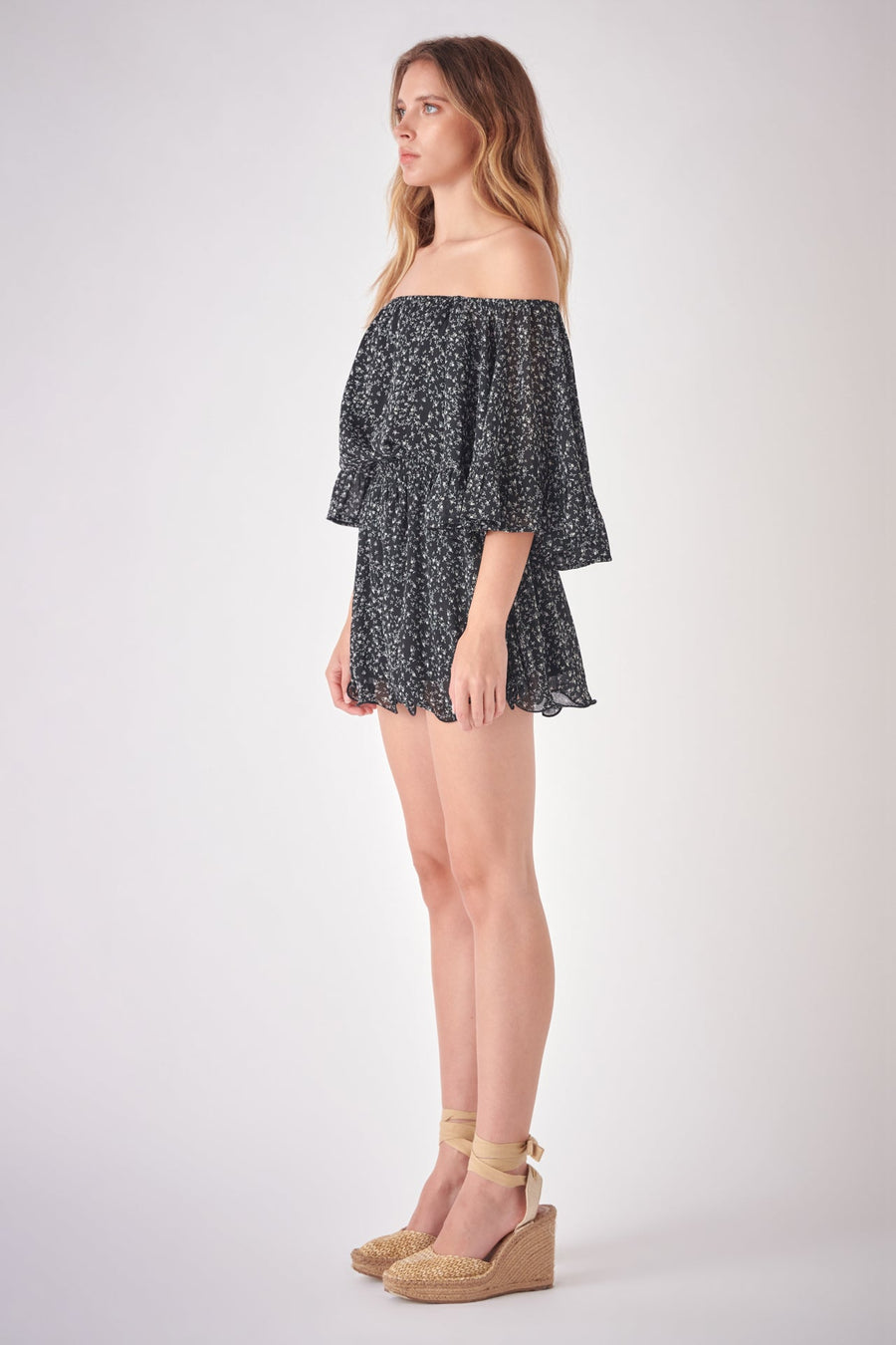 FREE THE ROSES - Flowy Ditsy Floral Romper - ROMPERS available at Objectrare