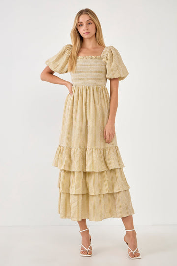 free the roses tiered maxi dress Free the Roses Women's Strap Twist Ruffled Crinkled Maxi Dress