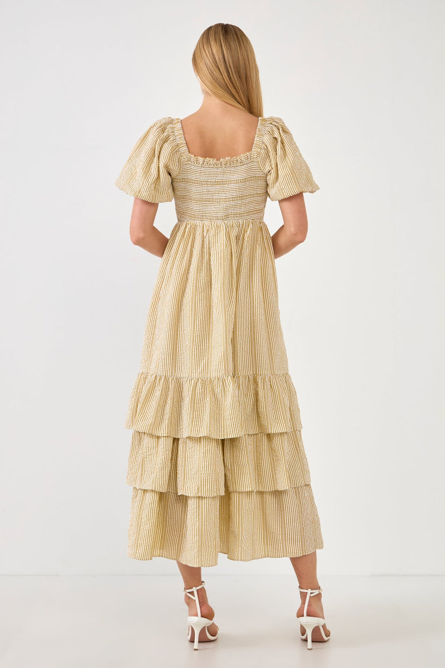 FREE THE ROSES - Striped Maxi Dress with Ruffles - DRESSES available at Objectrare