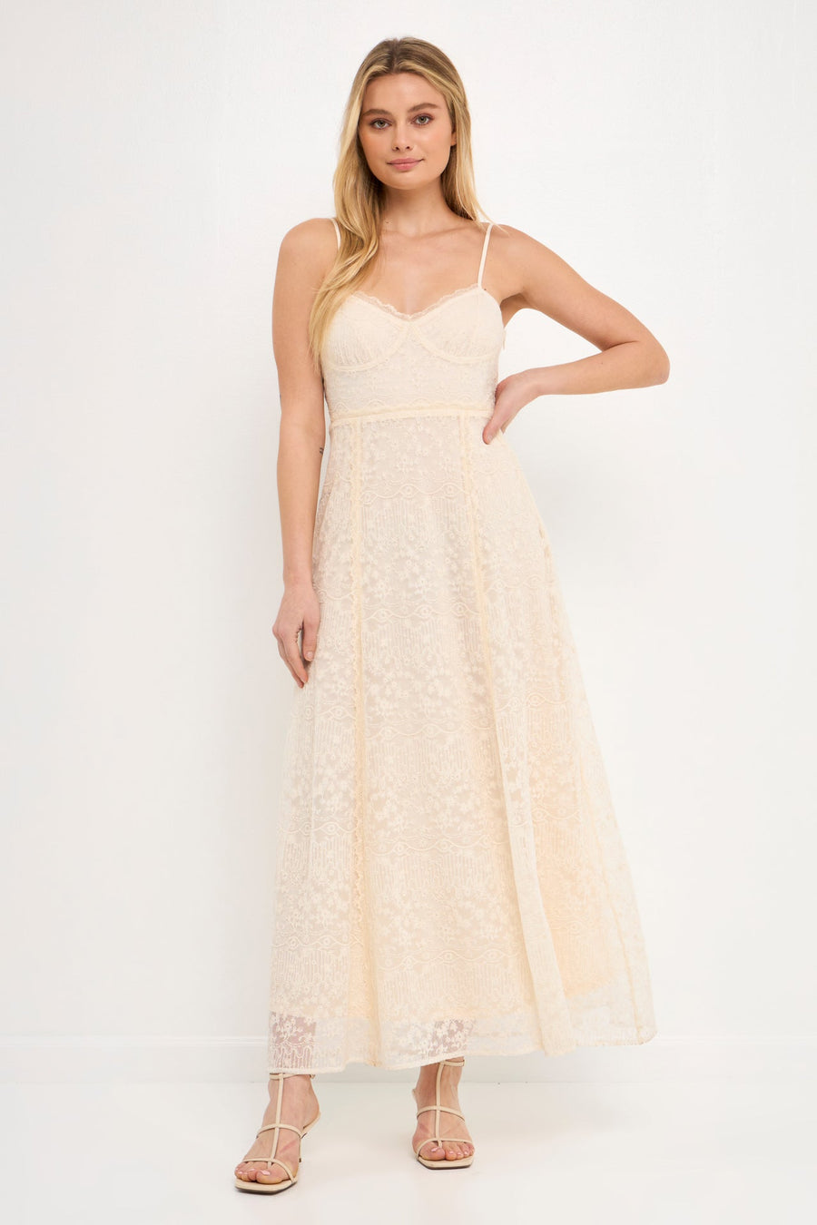 FREE THE ROSES - Embroidered Lace Camisole Dress - DRESSES available at Objectrare