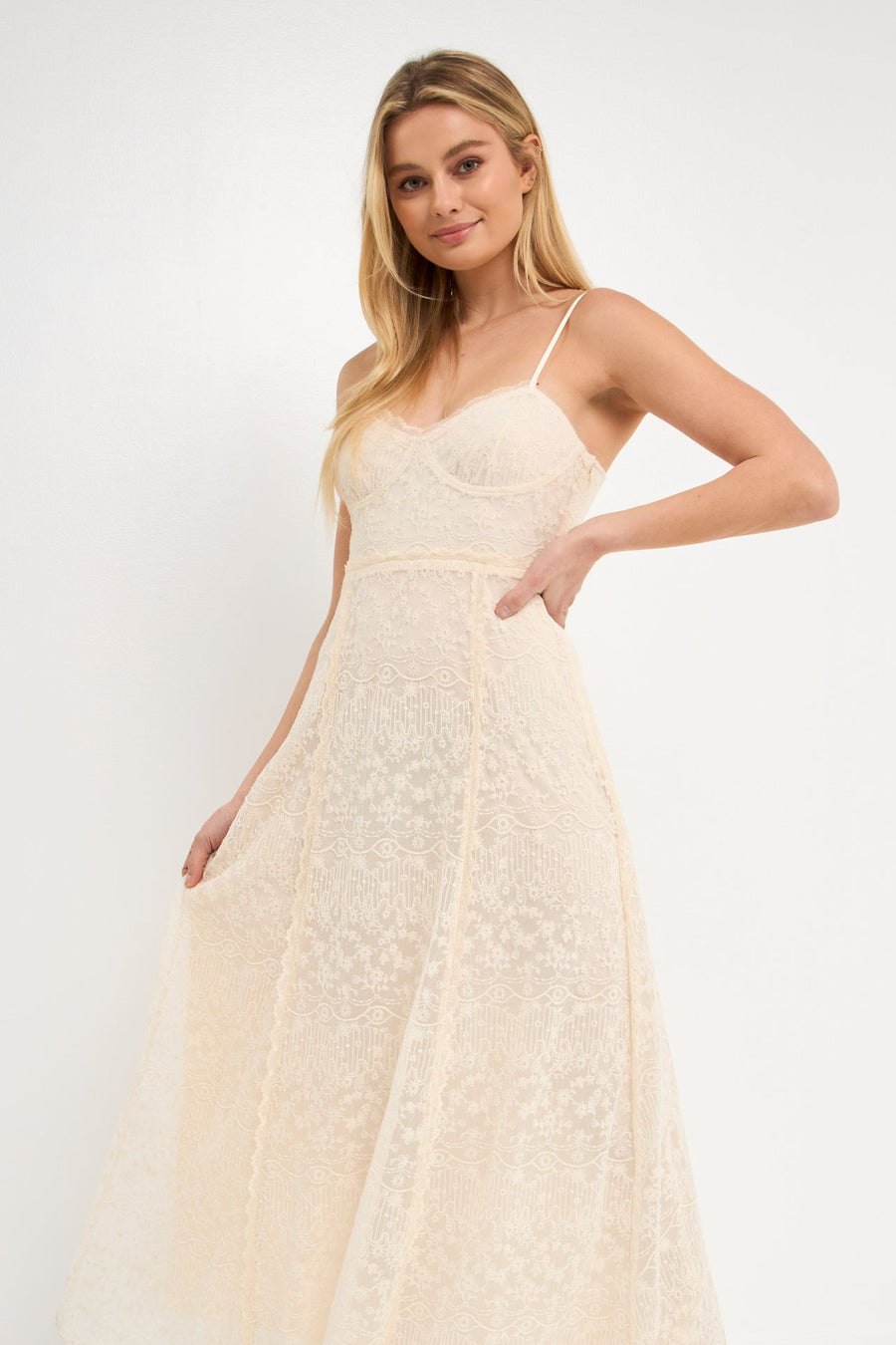 FREE THE ROSES - Embroidered Lace Camisole Dress - DRESSES available at Objectrare