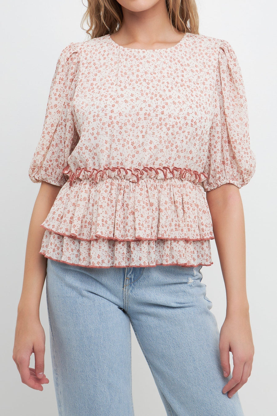 FREE THE ROSES - Pleated Floral Top - TOPS available at Objectrare