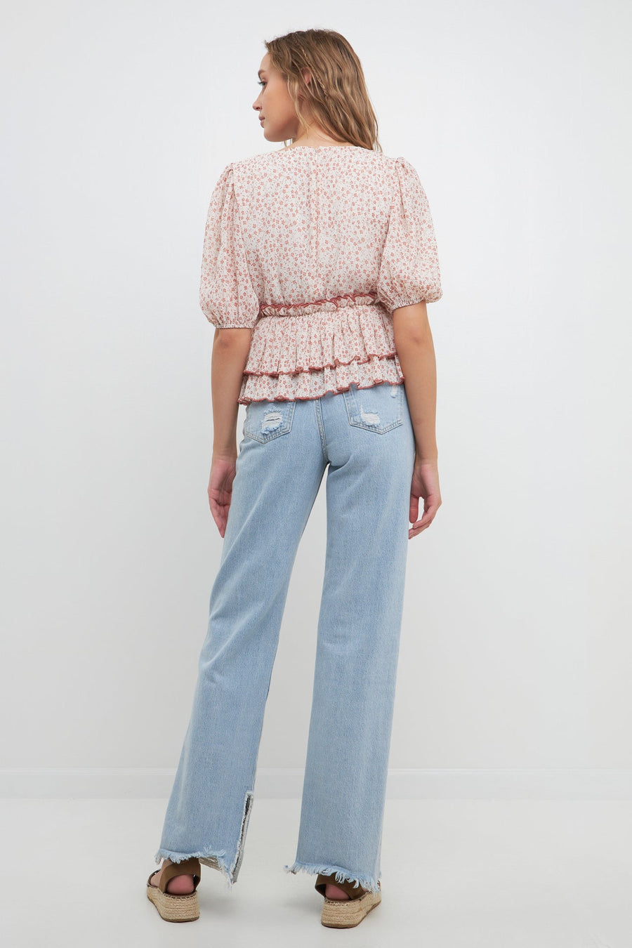 FREE THE ROSES - Pleated Floral Top - TOPS available at Objectrare