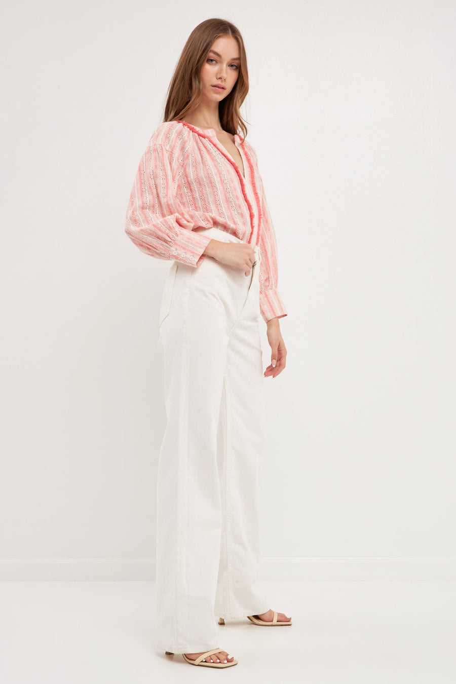 FREE THE ROSES - Striped Embroidered Tunic - TOPS available at Objectrare