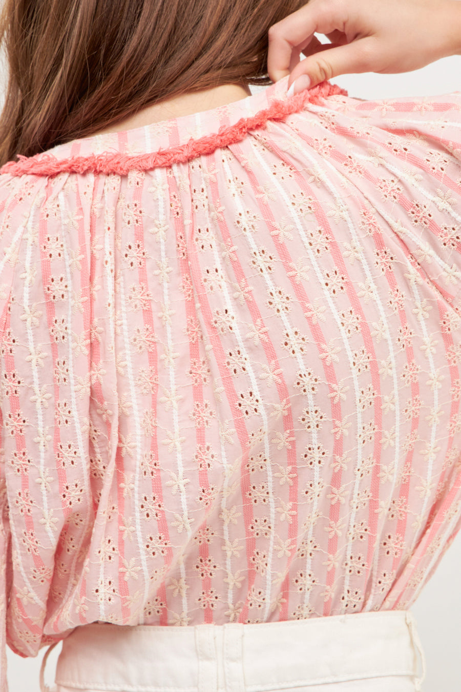 FREE THE ROSES - Striped Embroidered Tunic - TOPS available at Objectrare