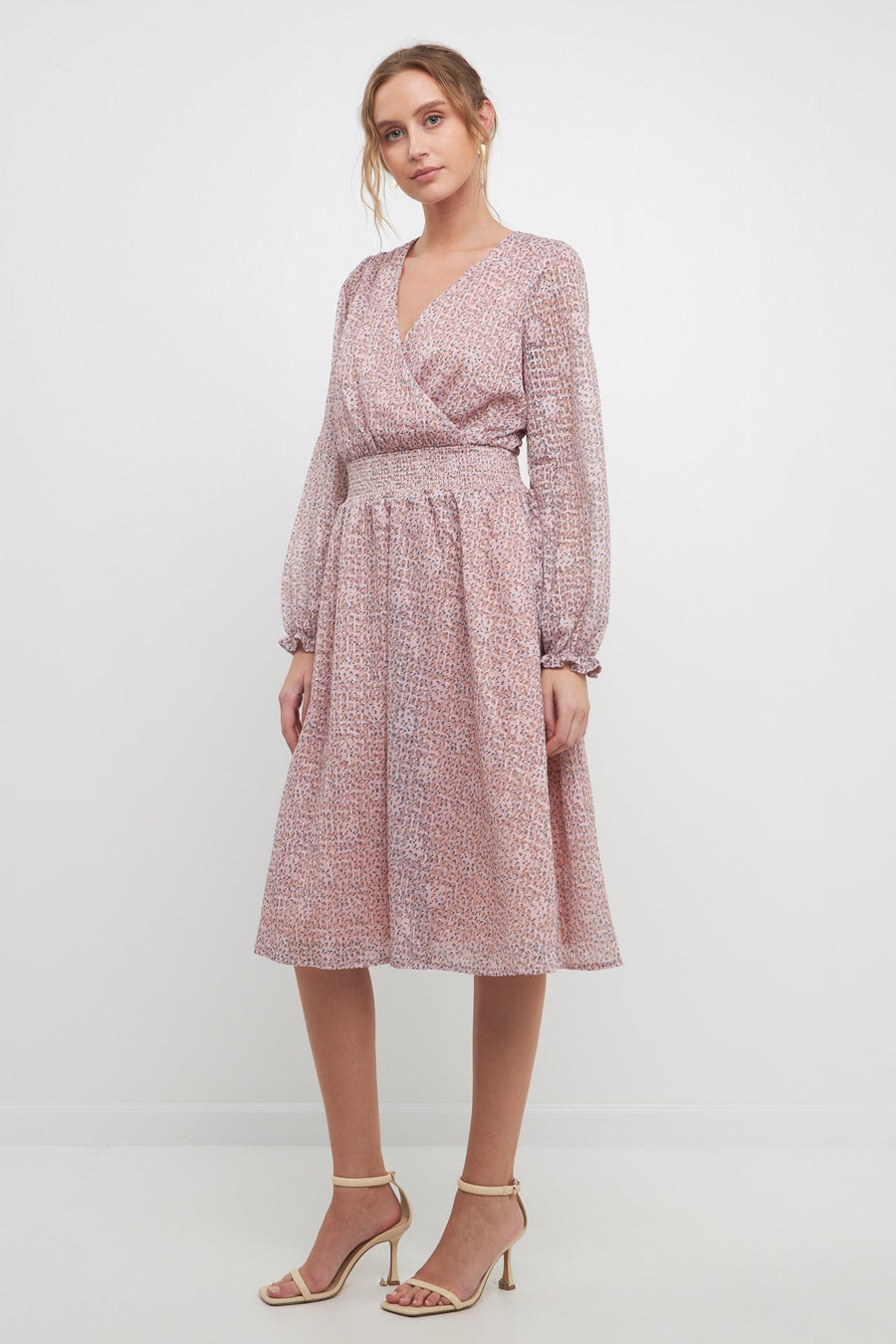 FREE THE ROSES - Floral Waist Smocked Midi Dress - DRESSES available at Objectrare