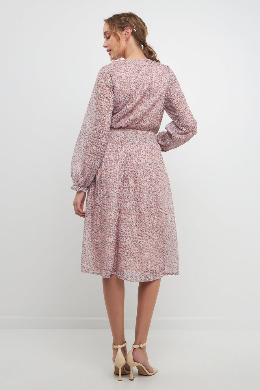 FREE THE ROSES - Floral Waist Smocked Midi Dress - DRESSES available at Objectrare