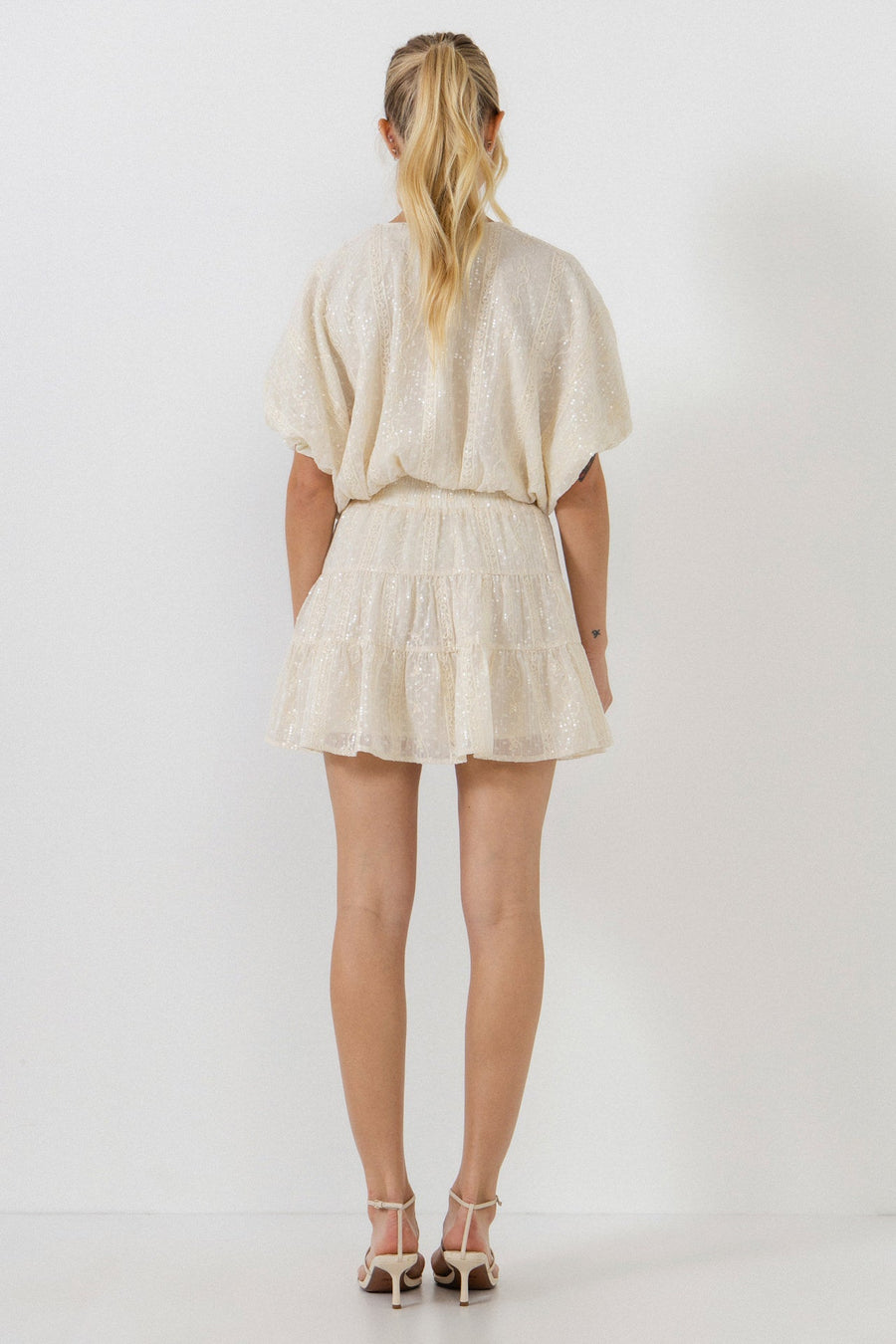 FREE THE ROSES - Embroidered Sequins Skirt - SKIRTS available at Objectrare