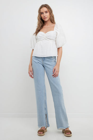 FREE THE ROSES - Textured Back Tied Top - TOPS available at Objectrare