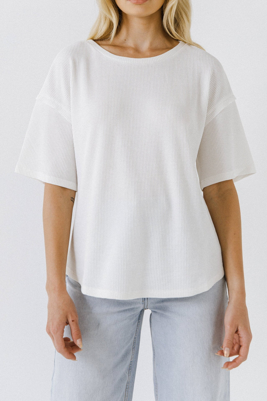 FREE THE ROSES - Thermal Knit Top - TOPS available at Objectrare