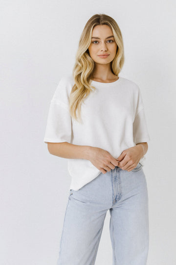 FREE THE ROSES - Thermal Knit Top - TOPS available at Objectrare