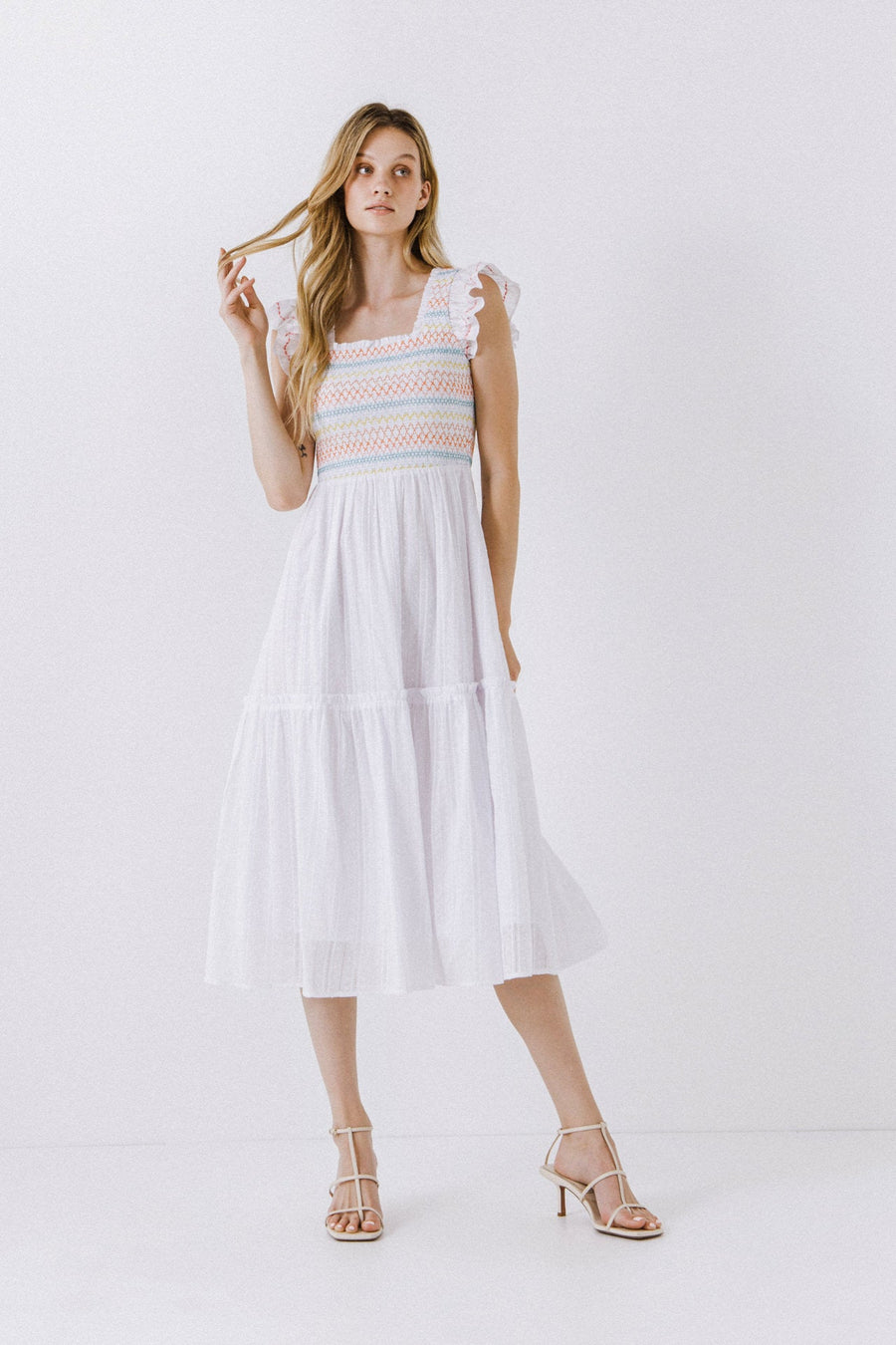 FREE THE ROSES - Multicolor Smocked Dress - DRESSES available at Objectrare