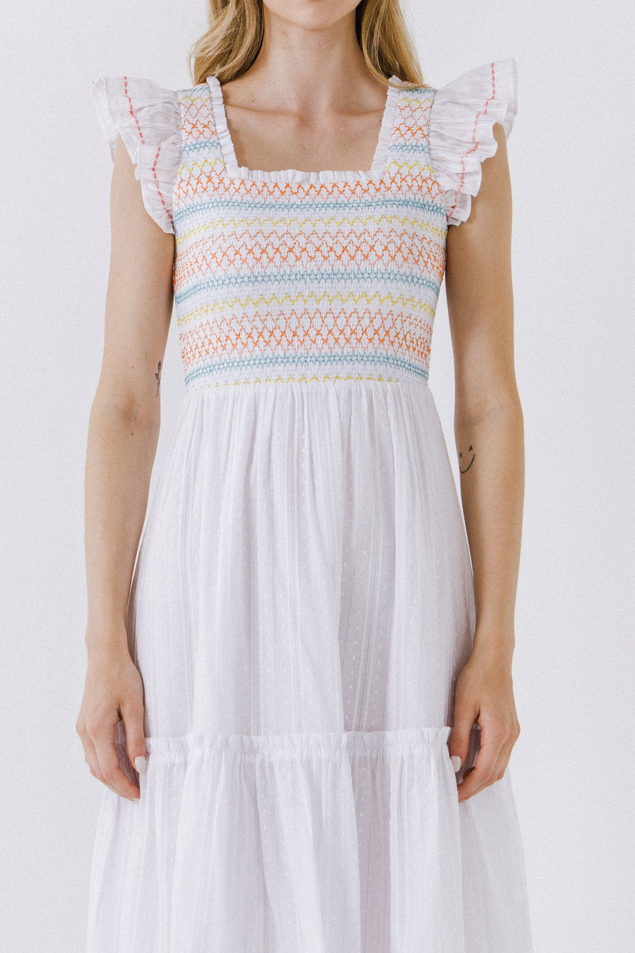 FREE THE ROSES - Multicolor Smocked Dress - DRESSES available at Objectrare