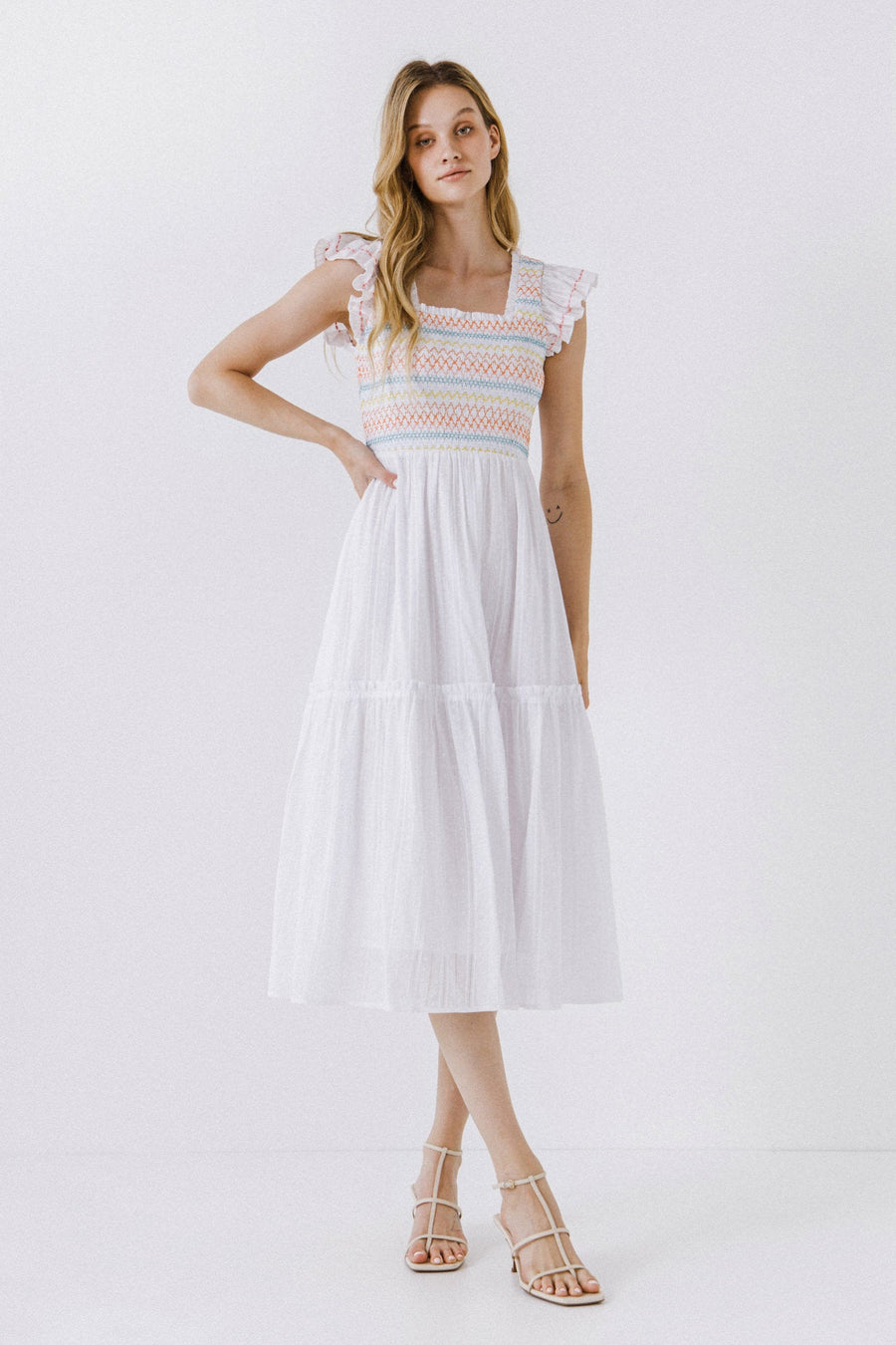 FREE THE ROSES - Multicolor Smocked Dress - DRESSES available at Objectrare