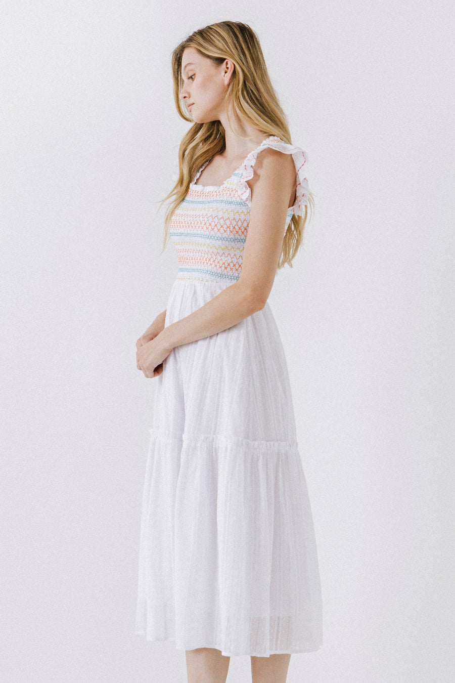 FREE THE ROSES - Multicolor Smocked Dress - DRESSES available at Objectrare