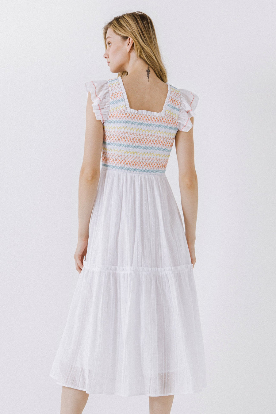 FREE THE ROSES - Multicolor Smocked Dress - DRESSES available at Objectrare