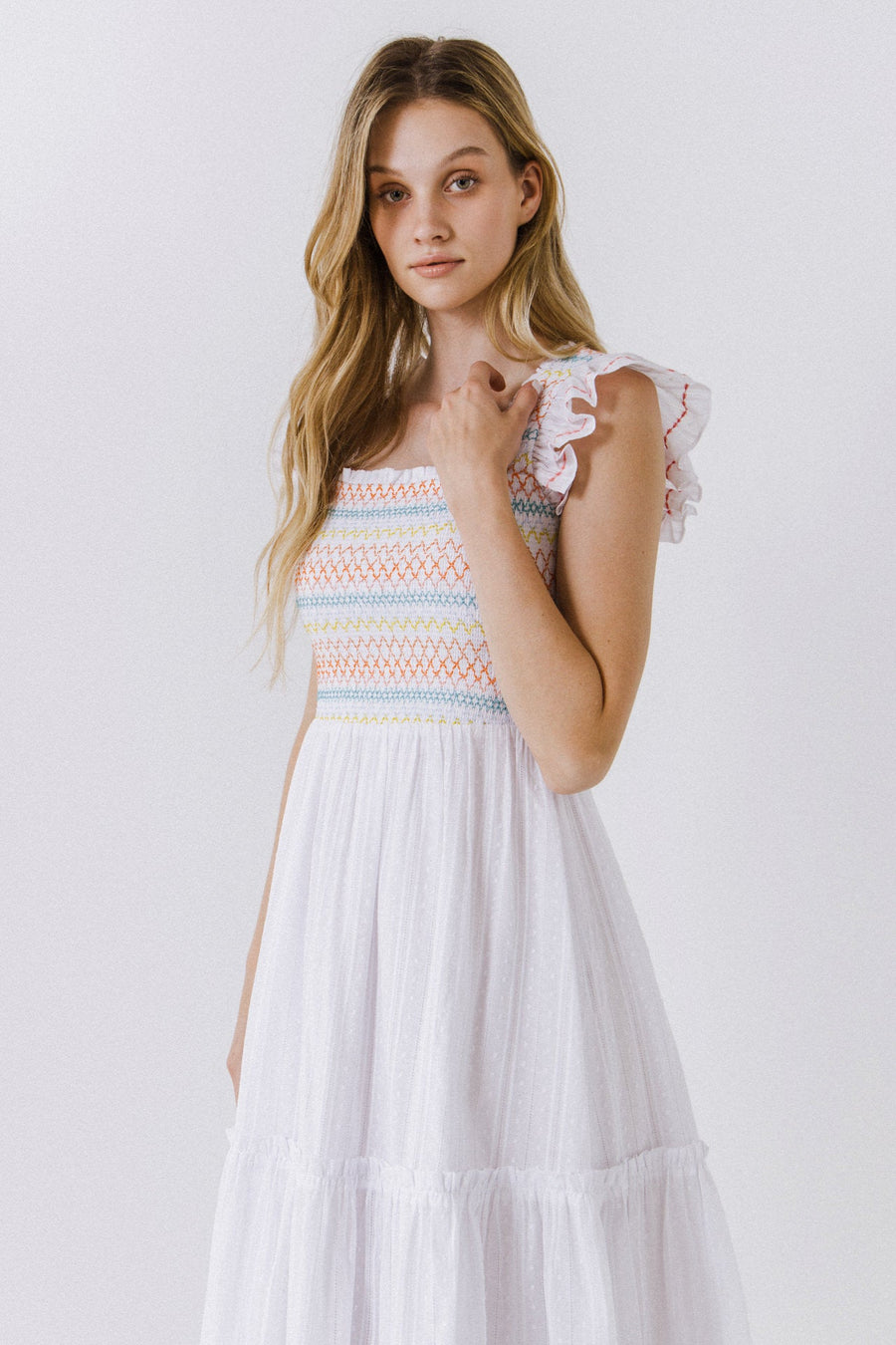 FREE THE ROSES - Multicolor Smocked Dress - DRESSES available at Objectrare