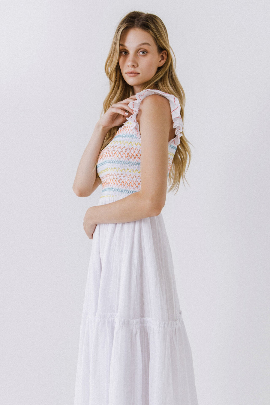 FREE THE ROSES - Multicolor Smocked Dress - DRESSES available at Objectrare