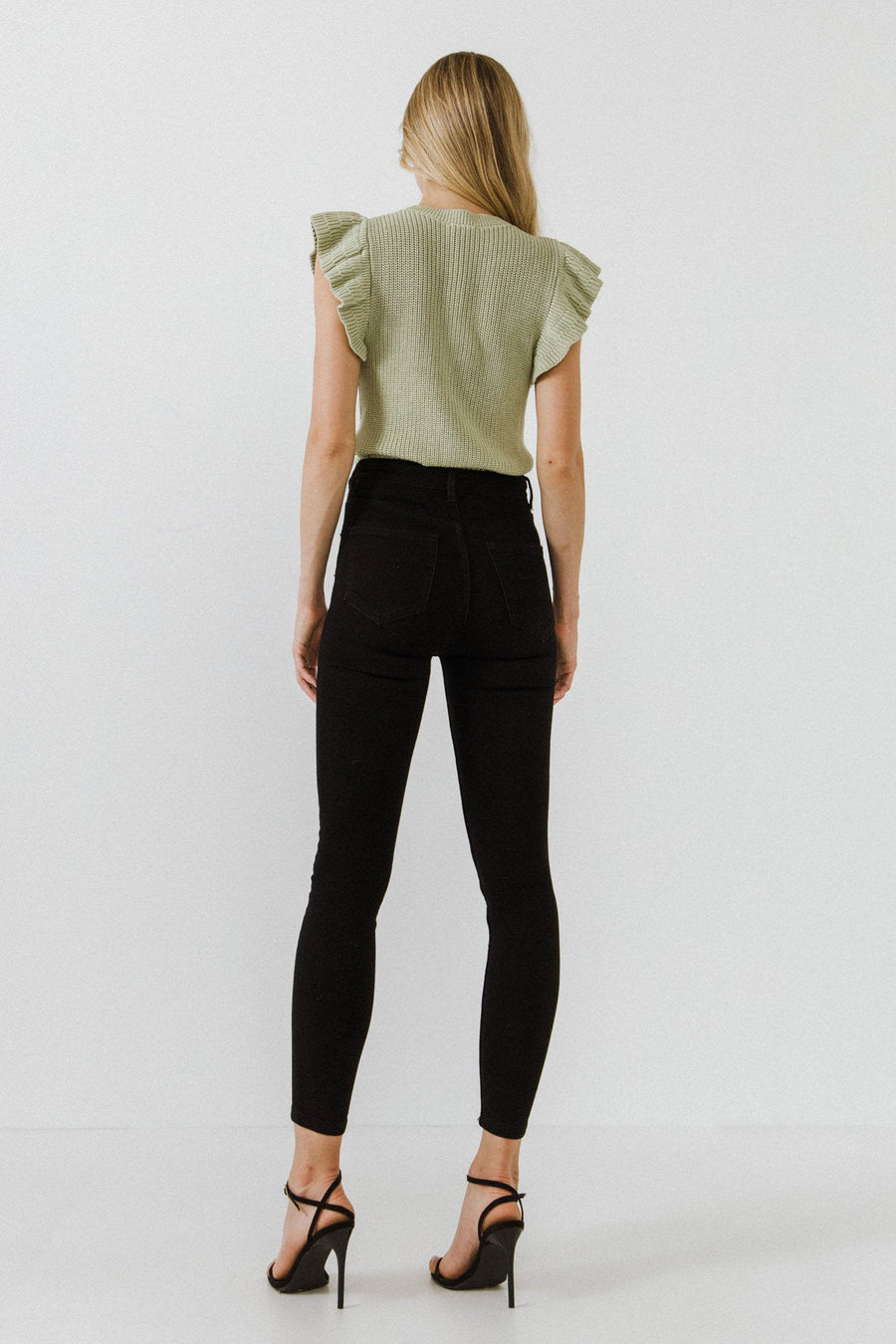 FREE THE ROSES - Ruffled Sleeve Knit Top - TOPS available at Objectrare