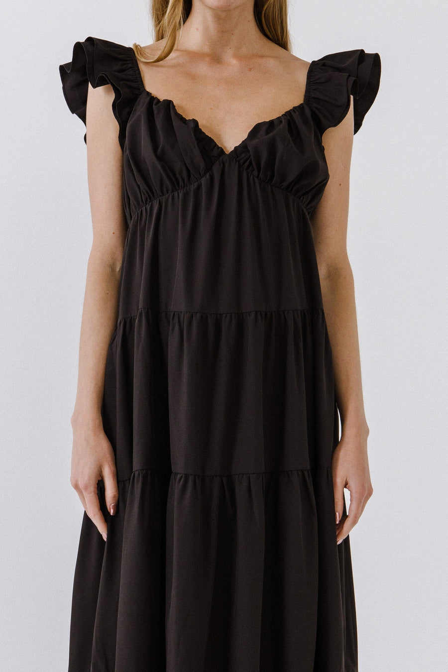 Ruffle Sleeve Maxi Dress