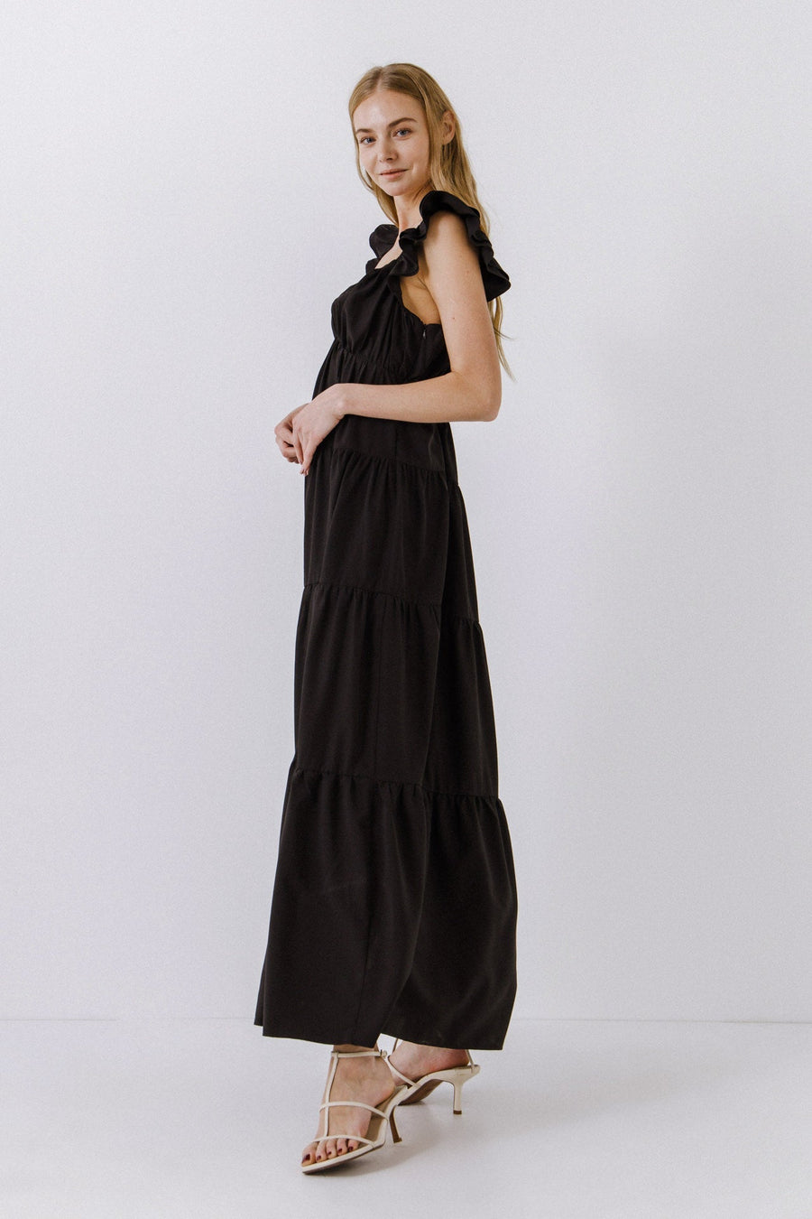 Ruffle Sleeve Maxi Dress