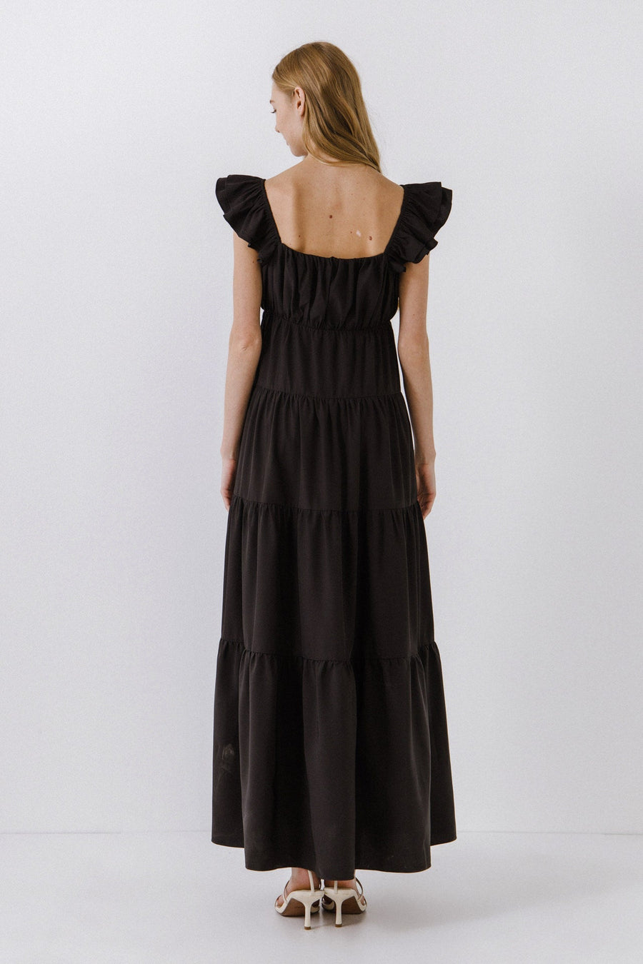 Ruffle Sleeve Maxi Dress
