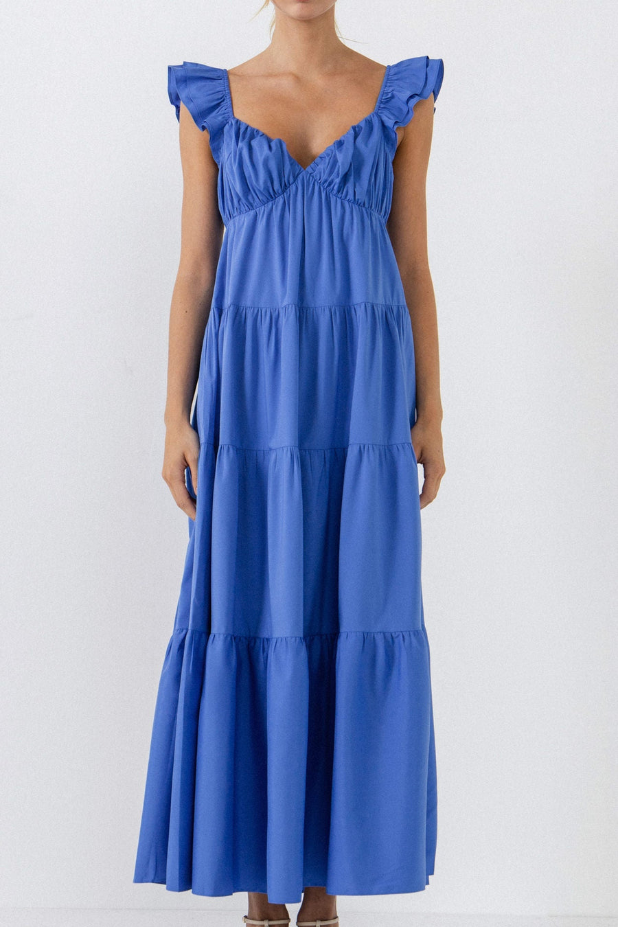 FREE THE ROSES - Ruffle Sleeve Maxi Dress - DRESSES available at Objectrare
