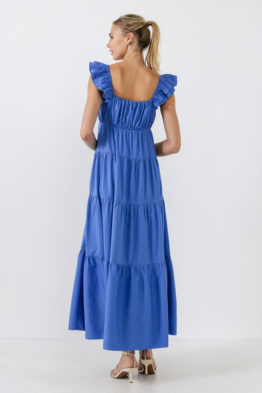 FREE THE ROSES - Ruffle Sleeve Maxi Dress - DRESSES available at Objectrare