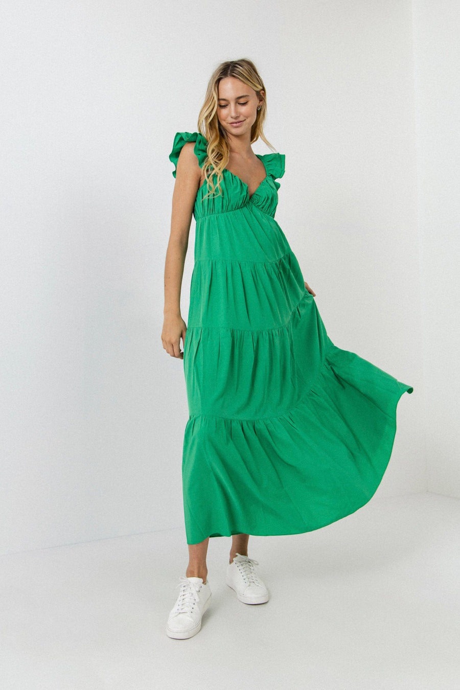 Ruffle Sleeve Maxi Dress