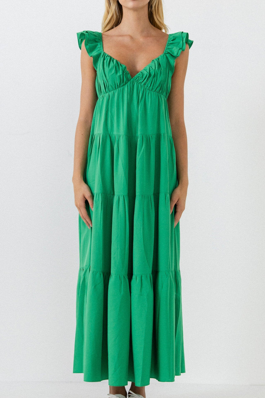 Ruffle Sleeve Maxi Dress