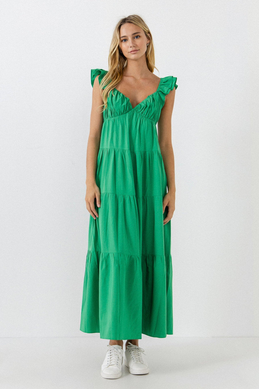 Ruffle Sleeve Maxi Dress