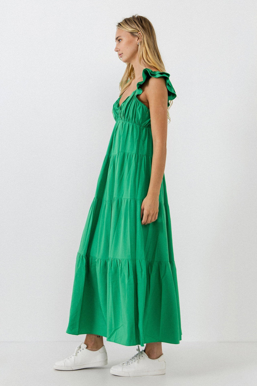 Ruffle Sleeve Maxi Dress
