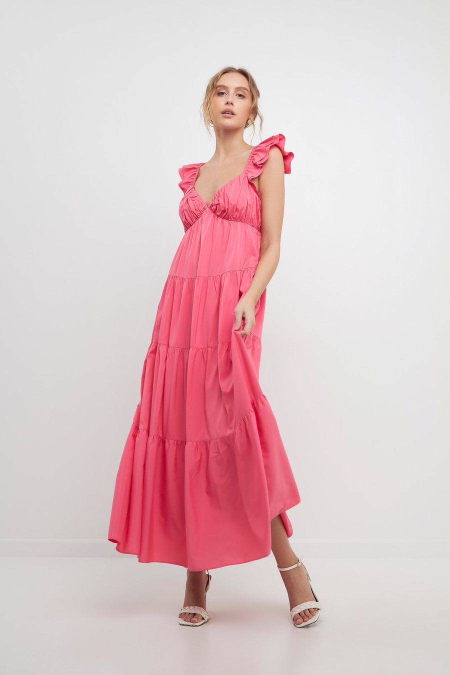 FREE THE ROSES - Ruffle Sleeve Maxi Dress - DRESSES available at Objectrare