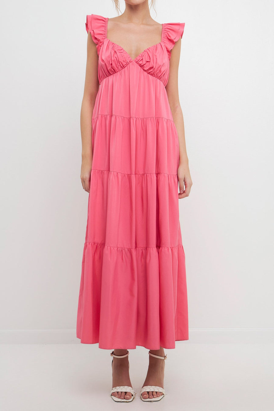 FREE THE ROSES - Ruffle Sleeve Maxi Dress - DRESSES available at Objectrare