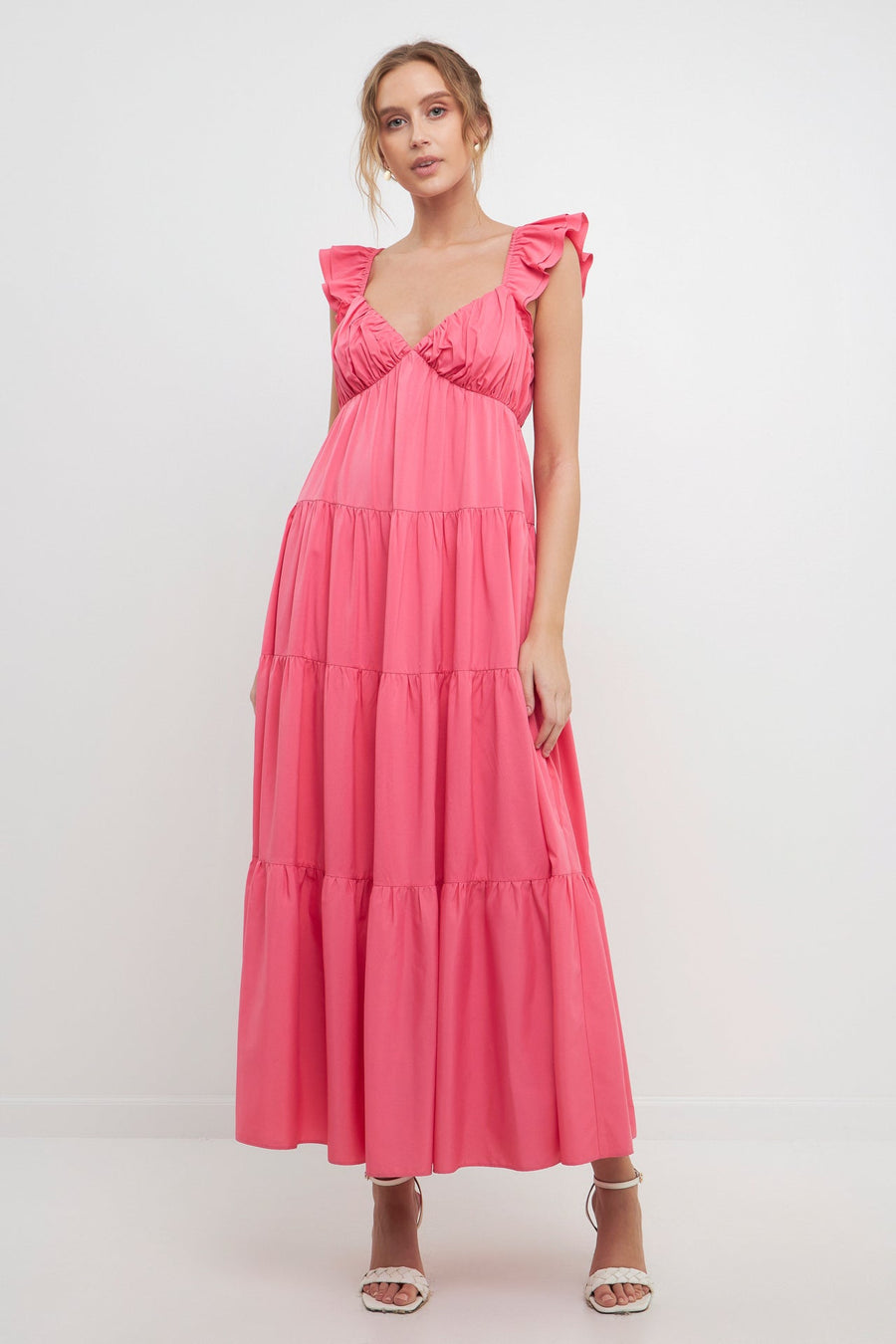 FREE THE ROSES - Ruffle Sleeve Maxi Dress - DRESSES available at Objectrare