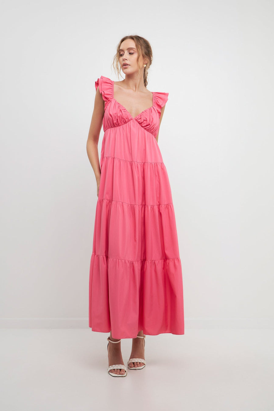 FREE THE ROSES - Ruffle Sleeve Maxi Dress - DRESSES available at Objectrare