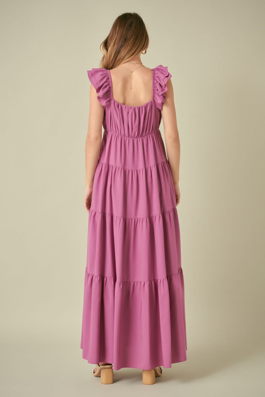 FREE THE ROSES - Ruffle Sleeve Maxi Dress - DRESSES available at Objectrare