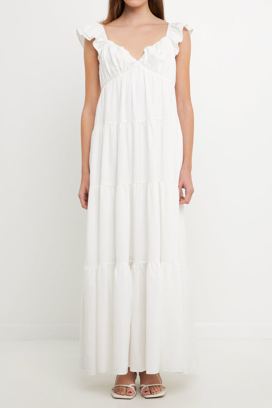FREE THE ROSES - Ruffle Sleeve Maxi Dress - DRESSES available at Objectrare