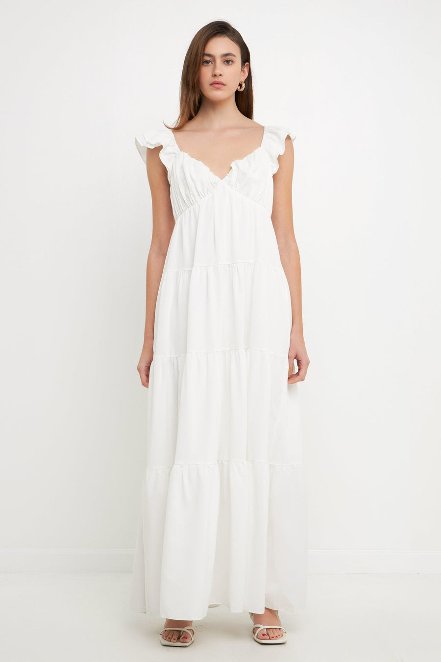 FREE THE ROSES - Ruffle Sleeve Maxi Dress - DRESSES available at Objectrare